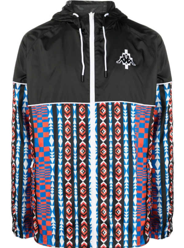 Jaket Windbreaker dengan Desain Geometris